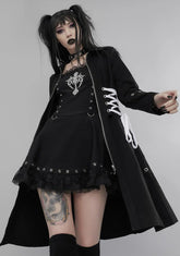Faux Affliction Lace Up Trench Coat