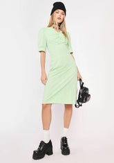 Lime Easy As Pie Gingham Midi Dress