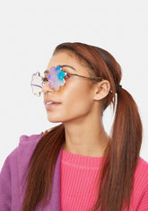 Iridescent Bloom Oversized Sunglasses
