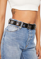 Square Vegan Leather Belt