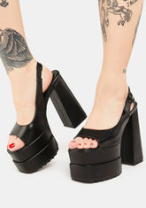 Say It Black Platform Heels