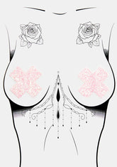 Pink Super Sparkle Cross Pasties