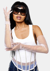 Pink Tulle Hun Gloves