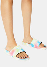 Candy Cloudless Sky Tie Dye Slides