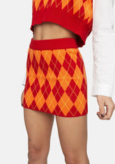 Sun Argyle Mini Skirt