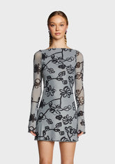 Sevila Mini Dress - Flower Grey