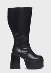 Wide Fit Vintage Soul Knee High Boots - Black
