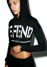 Defend Block Crop Hoodie