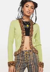 Lush Flirty Date Leopard Cardigan