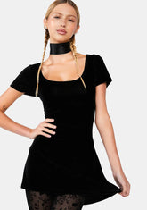 Midnight Into The Woods Velvet Dress