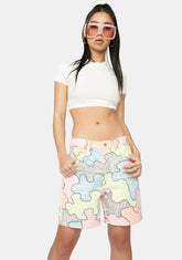 Write About Now Scribble Boyfriend Shorts