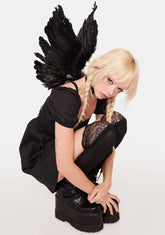 Black Feather Angel Wings