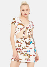 Wings Of Change Butterfly Print Mini Skirt Set