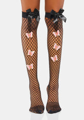 Mystic Give Me A Sign Butterfly Fishnet Socks