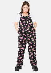 She's Lost In Yesterday Floral Overalls