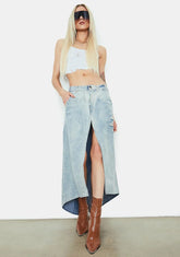 Back In The Day Denim Circle Skirt