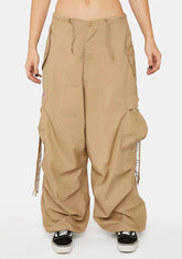 Khaki Silky Wind Pants
