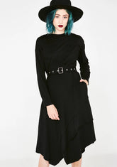 Stitching Asymmetrical Hooded Dress