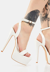 White Onyx Platform Heels