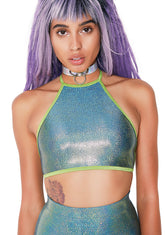 Sage Princess Cutz Iridescent Crop Top