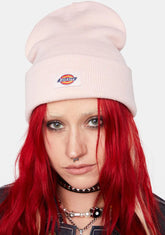 Lotus Pink Cuffed Knit Beanie