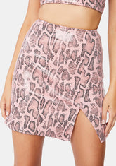 Pink Snake Wren Mini Skirt