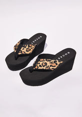 Leopard Diver Platform Sandals
