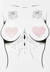 DK X Neva Nude Baby Pink Holo Heart Pasties