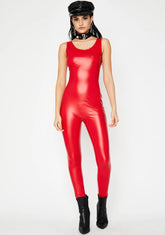 Cherry Hot Mess Coated Catsuit