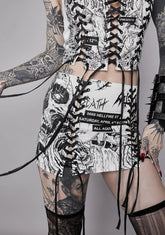 Thrash Into Me Lace-Up Skirt