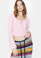 A Kiss For Luck Long Sleeve Crop Top