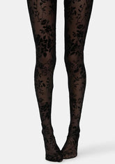 Tug My Heartstrings Floral Tights