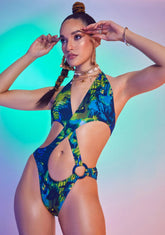 Abstract Burn Print Recycled Swimsuit