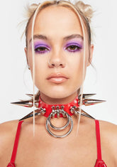 Red Heavy Metal Omega Collar