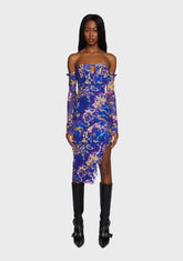 Cobalt Surreal Daze Midi Dress