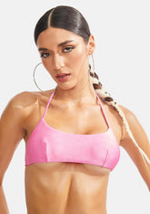 Pink So Fly Halter Bralette Bikini Top
