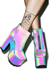 Reflective Nightmare Platform Boots