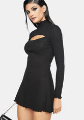 Ready To Impress Mock Neck Mini Dress