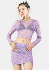 Angel Face Mesh Skirt Set