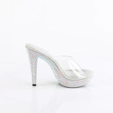 Cocktail-501 Platform Rhinestone Slides-Silver