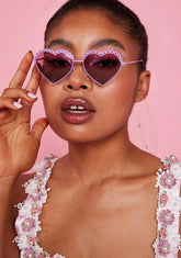 Cupid Struck Heart Shaped Sunglasses