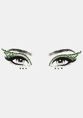 Green Winged Rhinestone Face Gems