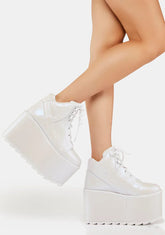 White Pearl Qozmo Platform Sneakers