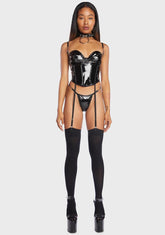 Vinyl Bustier Lingerie Set