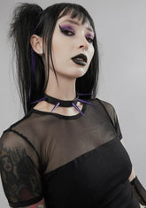 Purple Super Long Spike Choker