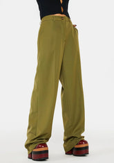 Khaki Abba Wide Leg Trousers