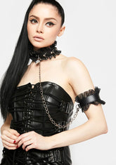 Fetish Girl Choker And Arm Band Set