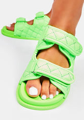 Lime I Finessed It Quilted Sandals