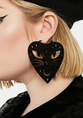 Ouija Cat Hoop Earrings