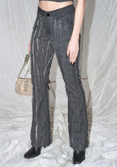 Synth Washed Pants With Raw Edge Details